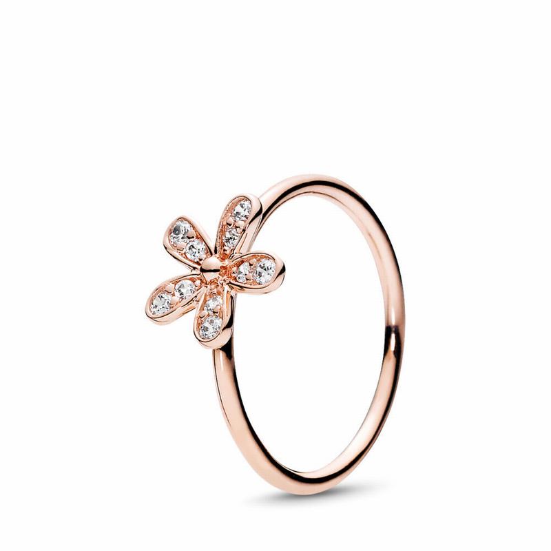 Pandora Rose™ Dazzling Daisy Stackable Ring - Pandora Rose/Cubic Zirconia - Canada | UB3965TI